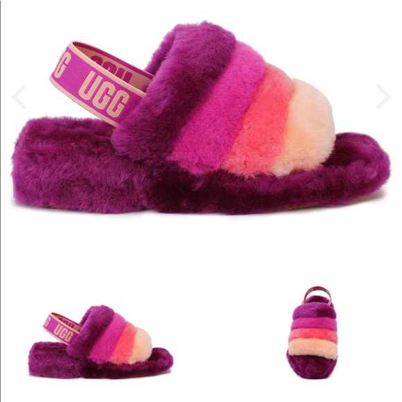 UGG Shoes - Purple fuzzy UGG platform slippers